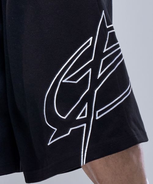 PHYSICAL GARMENTS（フィジカルガーメンツ）の「P2581 ビッグシンボルバermudaパンツ [2COLOR]（スウェットパンツ・メンズ・ブラック/グレー・LARGE/XX-LARGE）」の3枚目の写真