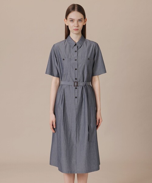 MACKINTOSH LONDON（マッキントッシュ ロンドン）の「ハイカウントエンザイムシャツワンピース（ワンピース・レディース・ベージュ/チャコールグレー・38/40）」の13枚目の写真