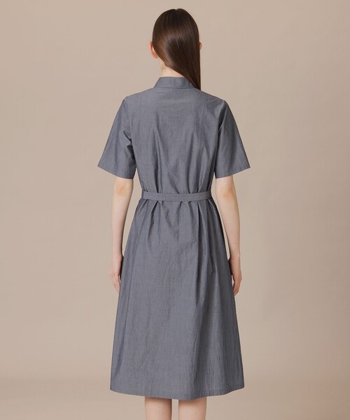 MACKINTOSH LONDON（マッキントッシュ ロンドン）の「ハイカウントエンザイムシャツワンピース（ワンピース・レディース・ベージュ/チャコールグレー・38/40）」の15枚目の写真