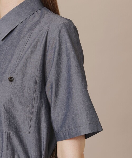 MACKINTOSH LONDON（マッキントッシュ ロンドン）の「ハイカウントエンザイムシャツワンピース（ワンピース・レディース・ベージュ/チャコールグレー・38/40）」の3枚目の写真