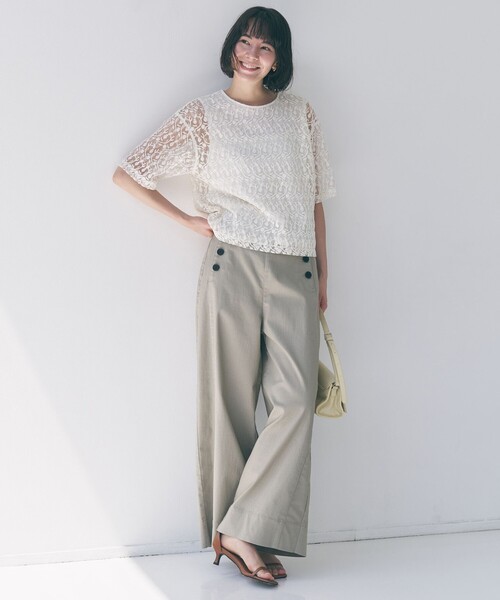 UNFILO(アンフィーロ)の「【野呂佳代さん着用】UNFILO DENIM light マリンパンツ(デニムパンツ・レディース・ベージュ系/サックスブルー系/ネイビー系・SMALL/X-SMALL/LARGE/MEDIUM)」の9枚目の写真