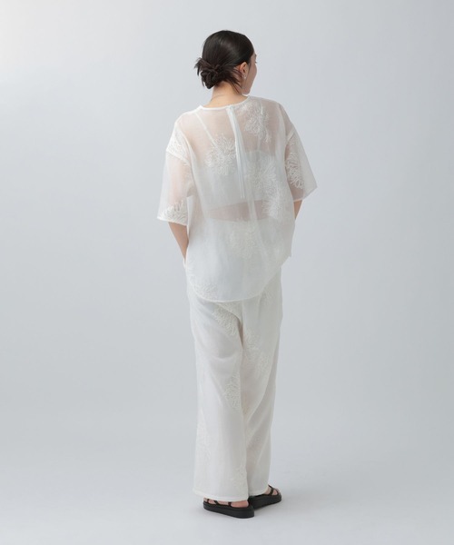 LEPSIM（レプシィム）の「シアー刺繍イージーパンツ　740395（その他パンツ・レディース・ブラック/オフホワイト・FREE）」の8枚目の写真