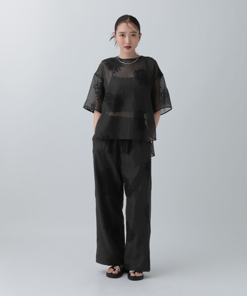 LEPSIM（レプシィム）の「シアー刺繍イージーパンツ　740395（その他パンツ・レディース・ブラック/オフホワイト・FREE）」の13枚目の写真