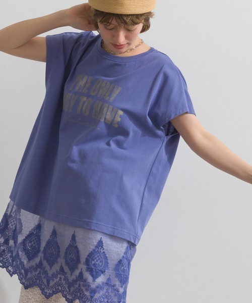 le colis(ルコリ)の「裾レース半袖チュニック(Tシャツ/カットソー・レディース・チャコールグレー/オレンジ/オフホワイト/ブルー・FREE)」の17枚目の写真