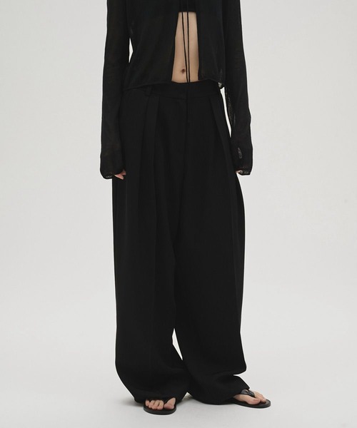 TODAYFUL（トゥデイフル）の「[TODAYFUL/トゥデイフル]Tuck Wide Trousers（スラックス・レディース・ダークブラウン/ブラック・38/36）」の11枚目の写真