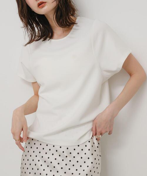 SENSE OF PLACE by URBAN RESEARCH（センスオブプレイスバイアーバンリサーチ）の「汗ジミ防止コクーンスリーブクルーネックTシャツ（Tシャツ/カットソー・レディース・オフホワイト/ブラック/ベージュ・ONE）」の2枚目の写真