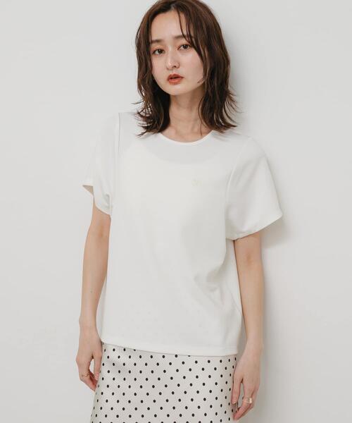 SENSE OF PLACE by URBAN RESEARCH（センスオブプレイスバイアーバンリサーチ）の「汗ジミ防止コクーンスリーブクルーネックTシャツ（Tシャツ/カットソー・レディース・オフホワイト/ブラック/ベージュ・ONE）」の4枚目の写真