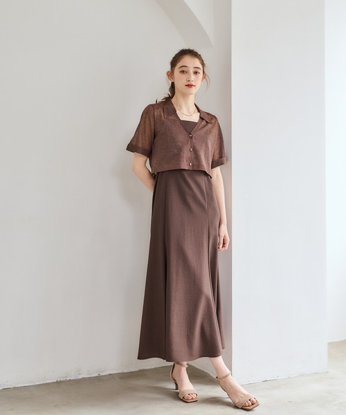 12Twelve Agenda(トゥエルブ アジェンダ)の「サイドベルトマーメイドキャミワンピース(ワンピース・レディース・ブラウン/グレイッシュベージュ/ネイビー・M)」の1枚目の写真