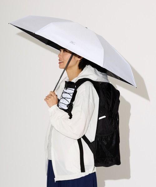 MIZUNO(ミズノ )の「遮光100% 遮熱 晴雨兼用 折りたたみ日傘 ハンズフリー(折りたたみ傘・レディース・ホワイト/ダークブルー/ブラック/グレー・FREE)」の10枚目の写真