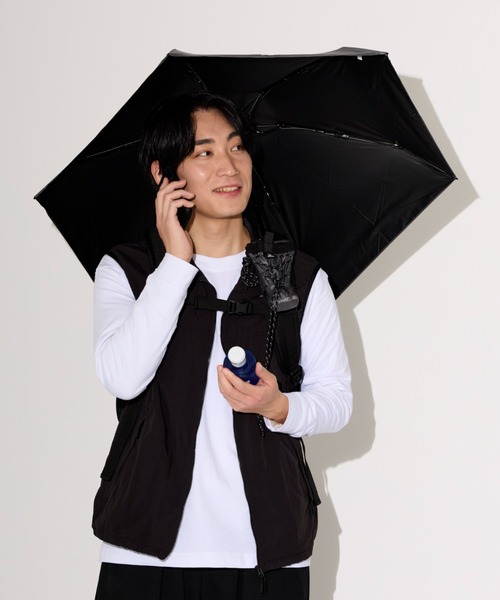 MIZUNO(ミズノ )の「遮光100% 遮熱 晴雨兼用 折りたたみ日傘 ハンズフリー(折りたたみ傘・レディース・ホワイト/ダークブルー/ブラック/グレー・FREE)」の17枚目の写真
