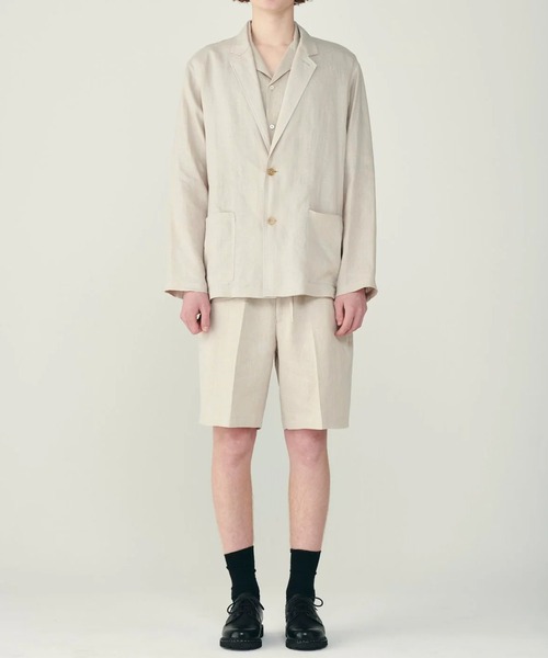 markaware(マーカウェア)の「【MARKAWARE/マーカウェア】SHIRT JACKET/(清涼・軽量)/ヘンプ細布 /シャツジャケット(テーラードジャケット・メンズ・ライトベージュ/ブラック・2/1)」の9枚目の写真