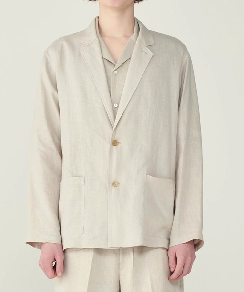 markaware(マーカウェア)の「【MARKAWARE/マーカウェア】SHIRT JACKET/(清涼・軽量)/ヘンプ細布 /シャツジャケット(テーラードジャケット・メンズ・ライトベージュ/ブラック・2/1)」の3枚目の写真