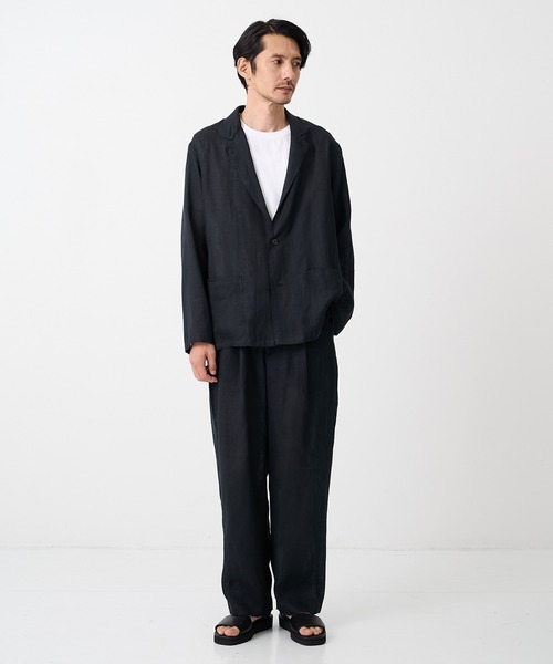 markaware(マーカウェア)の「【MARKAWARE/マーカウェア】SHIRT JACKET/(清涼・軽量)/ヘンプ細布 /シャツジャケット(テーラードジャケット・メンズ・ライトベージュ/ブラック・2/1)」の12枚目の写真