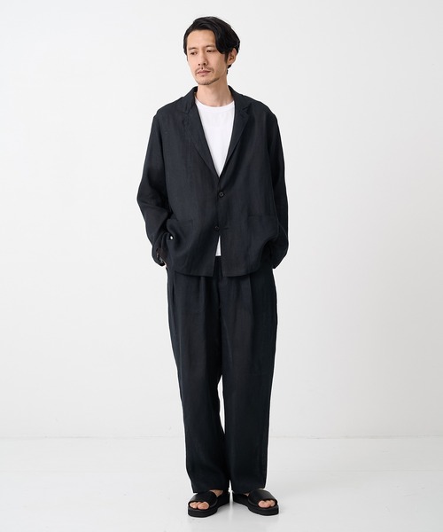 markaware(マーカウェア)の「【MARKAWARE/マーカウェア】SHIRT JACKET/(清涼・軽量)/ヘンプ細布 /シャツジャケット(テーラードジャケット・メンズ・ライトベージュ/ブラック・2/1)」の13枚目の写真