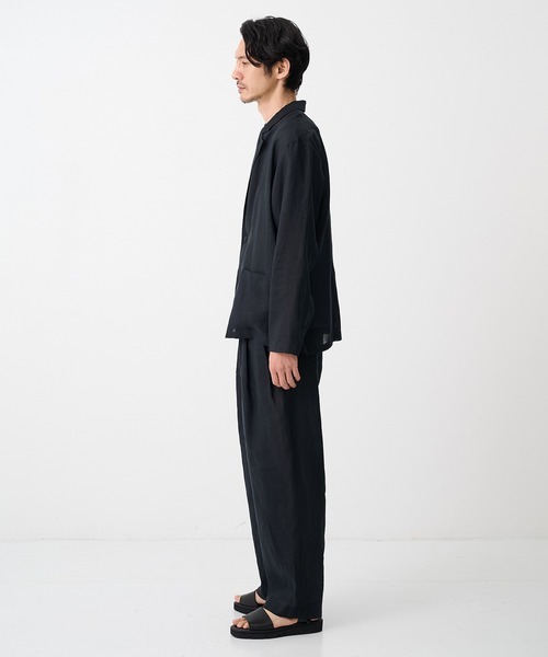 markaware(マーカウェア)の「【MARKAWARE/マーカウェア】SHIRT JACKET/(清涼・軽量)/ヘンプ細布 /シャツジャケット(テーラードジャケット・メンズ・ライトベージュ/ブラック・2/1)」の14枚目の写真