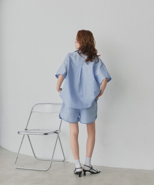 ad thie(アドティエ)の「アソート サッカーハーフパンツ(その他パンツ・レディース・ブルー系1/アイボリー系/ブラウン系/ベージュ系2/ベージュ系1/グリーン系・FREE)」の9枚目の写真