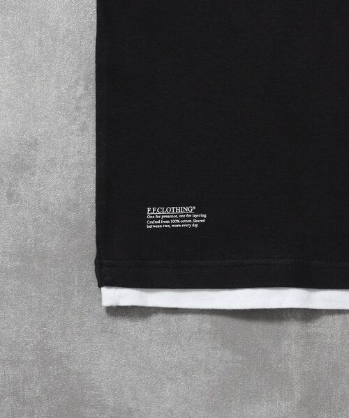 FFEIN(フェイン)の「【FFEIN(フェイン)】フェイクレイヤードヘンリーネックショート丈Tシャツ/ Tシャツ ヘンリーネック 半袖 レイヤード ワンポイント シンプル 【短丈】(Tシャツ/カットソー・メンズ・ネイビー/グレー/ブラック・MEDIUM/SMALL/LARGE)」の18枚目の写真