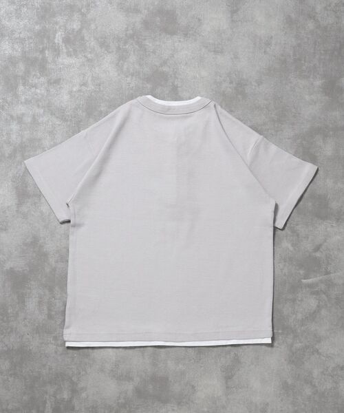 FFEIN(フェイン)の「【FFEIN(フェイン)】フェイクレイヤードヘンリーネックショート丈Tシャツ/ Tシャツ ヘンリーネック 半袖 レイヤード ワンポイント シンプル 【短丈】(Tシャツ/カットソー・メンズ・ネイビー/グレー/ブラック・MEDIUM/SMALL/LARGE)」の20枚目の写真