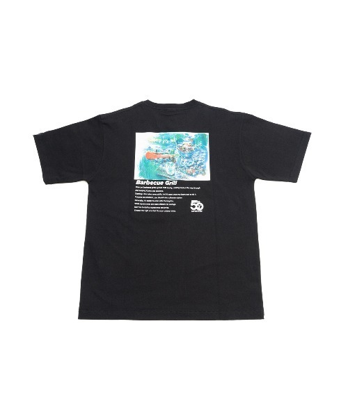 CAPTAIN STAG(キャプテンスタッグ)の「50th CAPTAIN STAG T-Shirt(BBQグリル)(Tシャツ/カットソー・メンズ・ブラック/ホワイト・X-LARGE/SMALL/LARGE/MEDIUM)」の2枚目の写真