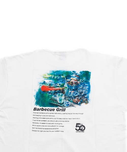 CAPTAIN STAG(キャプテンスタッグ)の「50th CAPTAIN STAG T-Shirt(BBQグリル)(Tシャツ/カットソー・メンズ・ブラック/ホワイト・X-LARGE/SMALL/LARGE/MEDIUM)」の12枚目の写真