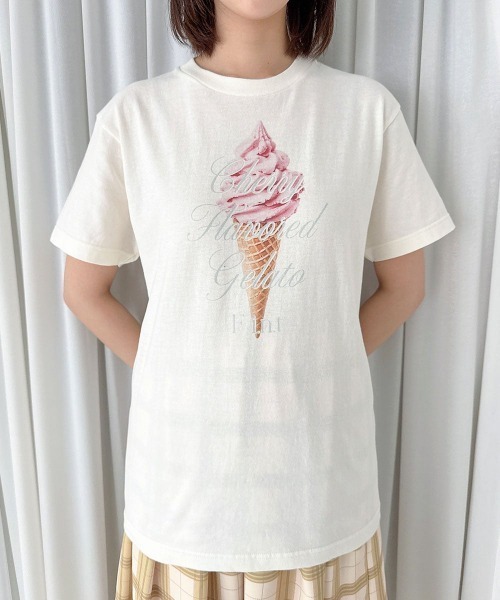 F i.n.t(フィント)の「スウィーツプリントTシャツ/fint フィント(Tシャツ/カットソー・レディース・アイボリー系2/アイボリー系1/ホワイト系3/ホワイト系2/ホワイト系1/アイボリー系3・FREE)」の12枚目の写真