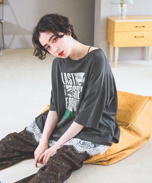 niko and...(ニコアンド)の「アソートフォトBIGTシャツ(Tシャツ/カットソー・レディース・ネイビー/オフホワイト/チャコール/ナチュラル・LARGE/MEDIUM)」の3枚目の写真