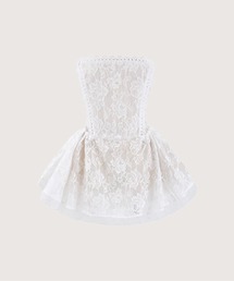 Texture Lace Waisted Bustier Dress