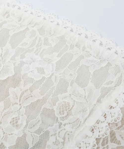 LA POMME petit(ラポミ・プチ)の「Texture Lace Waisted Bustier Dress(ワンピース・レディース・ブラック/ホワイト・FREE)」の3枚目の写真