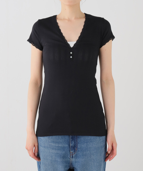 IENA LA BOUCLE(イエナラブークル)の「schiesser シーサー AGATHE shirt(Tシャツ/カットソー・レディース・ブラック/ホワイト・FREE)」の1枚目の写真