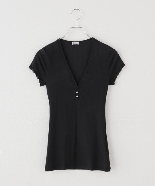 IENA LA BOUCLE(イエナラブークル)の「schiesser シーサー AGATHE shirt(Tシャツ/カットソー・レディース・ブラック/ホワイト・FREE)」の5枚目の写真