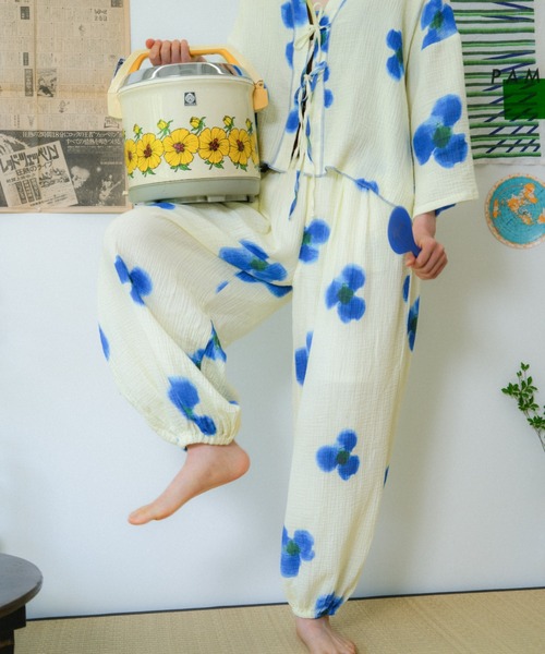 PAMM(パム)の「庭の花のもんぺパンツ(その他パンツ・レディース・ブルー系/グリーン系・2/1)」の2枚目の写真