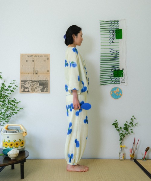 PAMM(パム)の「庭の花のもんぺパンツ(その他パンツ・レディース・ブルー系/グリーン系・2/1)」の15枚目の写真