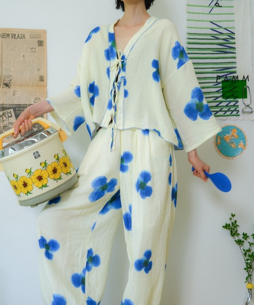 PAMM(パム)の「庭の花のもんぺパンツ(その他パンツ・レディース・ブルー系/グリーン系・2/1)」の16枚目の写真