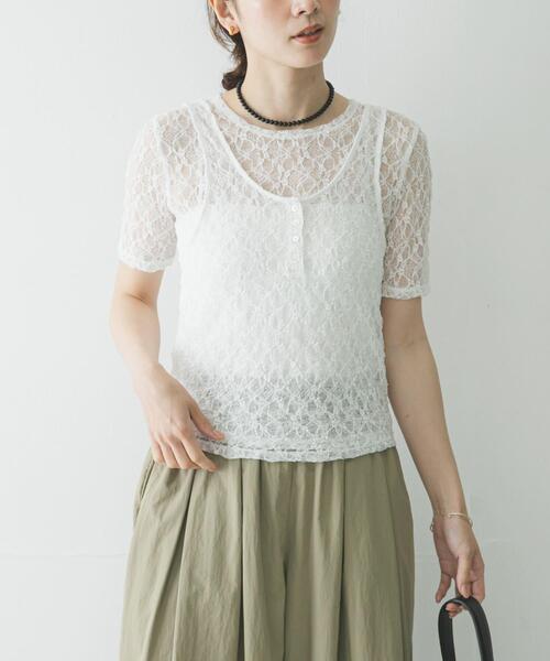 URBAN RESEARCH(アーバンリサーチ)の「ストレッチレースコンパクトTシャツ(Tシャツ/カットソー・レディース・ブラック・FREE)」の3枚目の写真