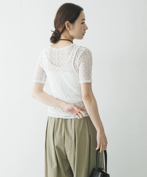 URBAN RESEARCH(アーバンリサーチ)の「ストレッチレースコンパクトTシャツ(Tシャツ/カットソー・レディース・ブラック・FREE)」の4枚目の写真