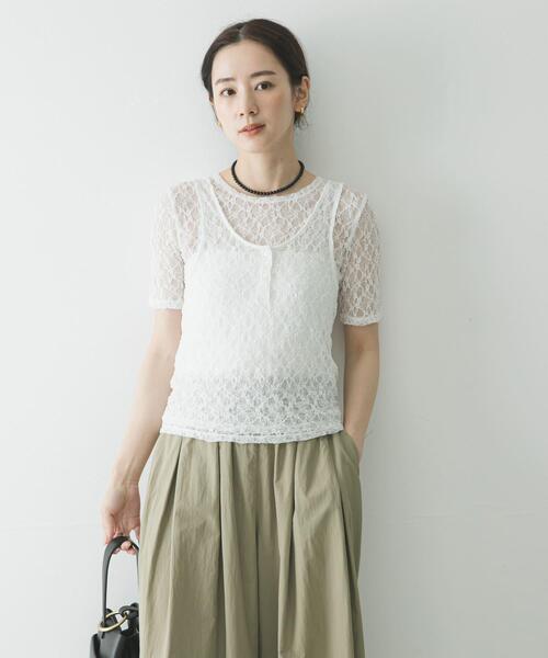 URBAN RESEARCH(アーバンリサーチ)の「ストレッチレースコンパクトTシャツ(Tシャツ/カットソー・レディース・ブラック・FREE)」の5枚目の写真