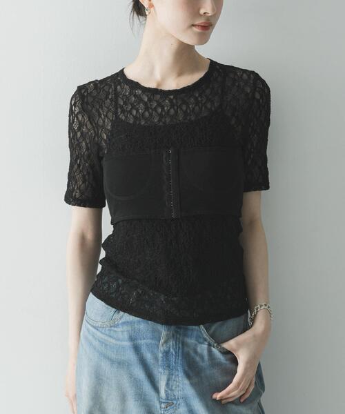 URBAN RESEARCH(アーバンリサーチ)の「ストレッチレースコンパクトTシャツ(Tシャツ/カットソー・レディース・ブラック・FREE)」の11枚目の写真