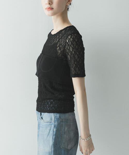 URBAN RESEARCH(アーバンリサーチ)の「ストレッチレースコンパクトTシャツ(Tシャツ/カットソー・レディース・ブラック・FREE)」の12枚目の写真