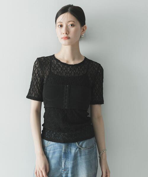 URBAN RESEARCH(アーバンリサーチ)の「ストレッチレースコンパクトTシャツ(Tシャツ/カットソー・レディース・ブラック・FREE)」の14枚目の写真