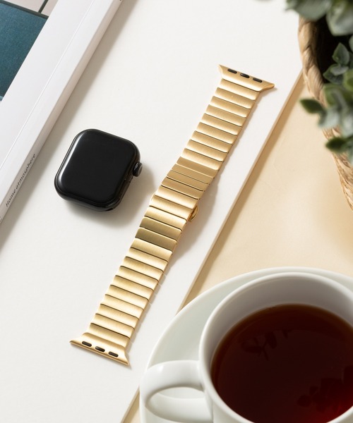 emonique(エモニーク)の「ステンレス製 アップルウォッチバンド Apple Watch バンド【38mm/40mm/41mm 対応】(デジタル腕時計・レディース・ピンクゴールド/ブラック/シルバー/シルバー系/ゴールド・38)」の4枚目の写真