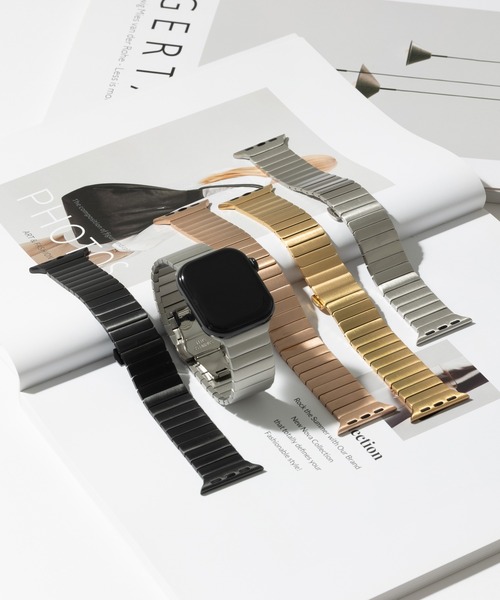 emonique(エモニーク)の「ステンレス製 アップルウォッチバンド Apple Watch バンド【38mm/40mm/41mm 対応】(デジタル腕時計・レディース・ピンクゴールド/ブラック/シルバー/シルバー系/ゴールド・38)」の6枚目の写真