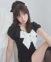 MAJESTIC LEGON | ビッグリボンレイヤードトップス(Tシャツ/カットソー)