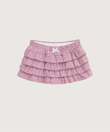 Sweet Bow Tiered Gingham Skirt