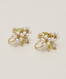 Zoule ゾーラ：FLOWER LETTER SERIES　jewel flower letter 9　花言葉　プルメリア　イヤリング