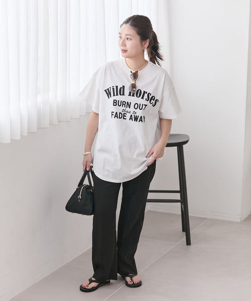 JOURNAL STANDARD(ジャーナルスタンダード)の「《追加4》ラウンドヘムピグメントT(Tシャツ/カットソー・レディース・サックスブルー/チョコ/ベージュ/ホワイト系その他・FREE)」の10枚目の写真