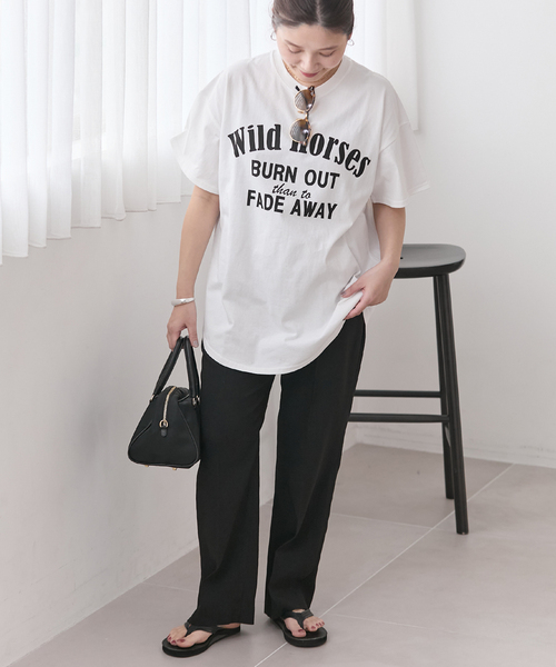 JOURNAL STANDARD(ジャーナルスタンダード)の「《追加4》ラウンドヘムピグメントT(Tシャツ/カットソー・レディース・サックスブルー/チョコ/ベージュ/ホワイト系その他・FREE)」の18枚目の写真