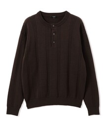 針抜き ヘンリーネック ニット