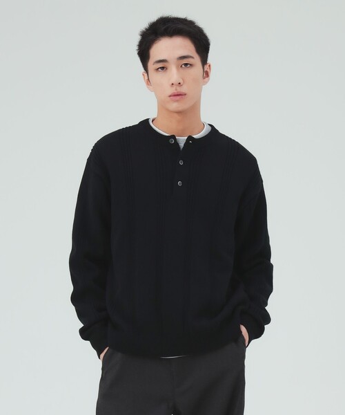 Игл‑накладка Henley neck knit