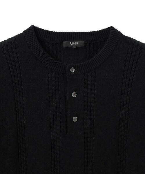 BEAMS HEART（ビームスハート）の「針抜き ヘンリーネック ニット（ニット/セーター・メンズ・ブラウン/ブラック・SMALL/MEDIUM/LARGE）」の4枚目の写真