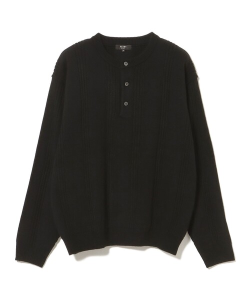 BEAMS HEART（ビームスハート）の「針抜き ヘンリーネック ニット（ニット/セーター・メンズ・ブラウン/ブラック・SMALL/MEDIUM/LARGE）」の13枚目の写真